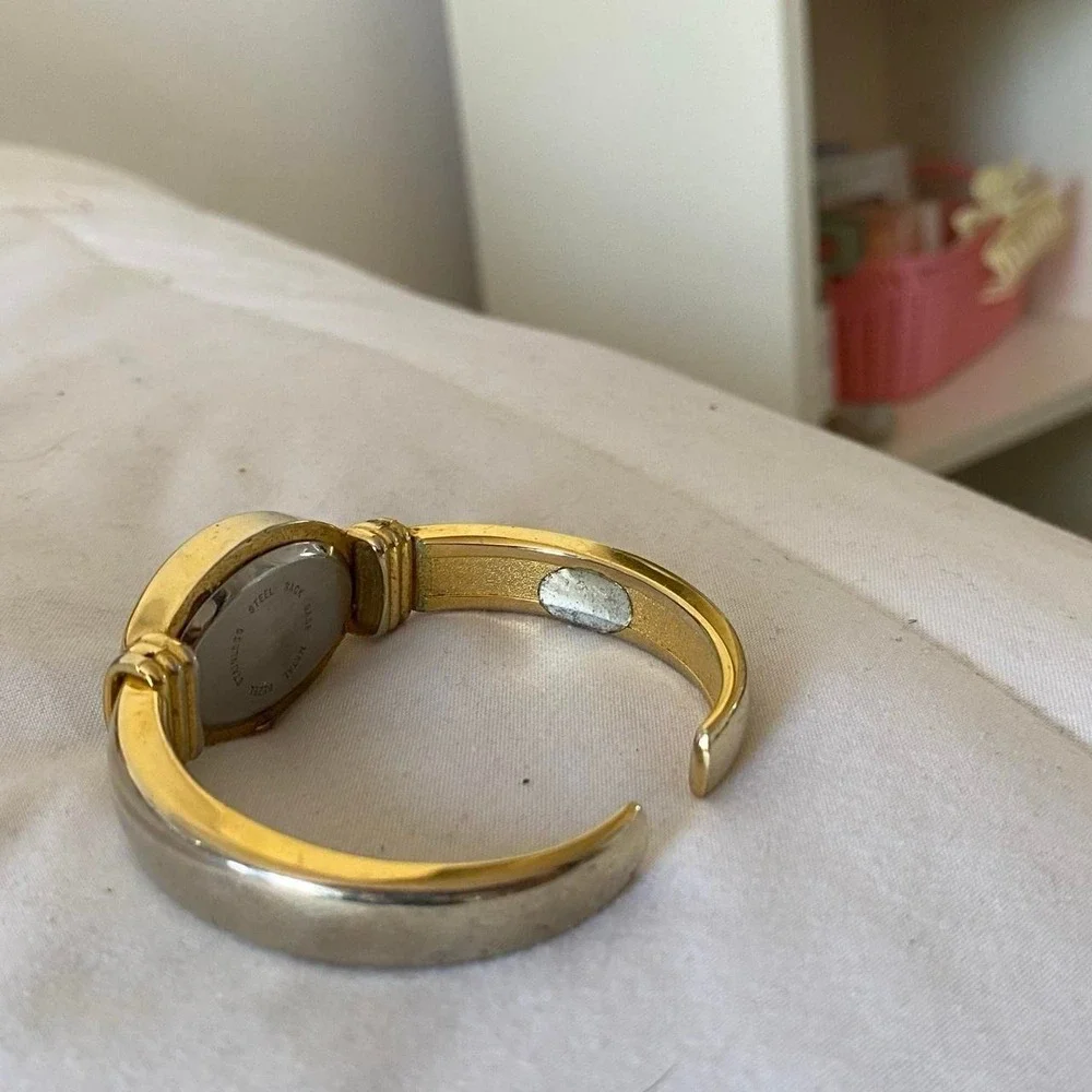 vintage Collezier gold stainless steel watch with mother pearl face JAPAN MOVT